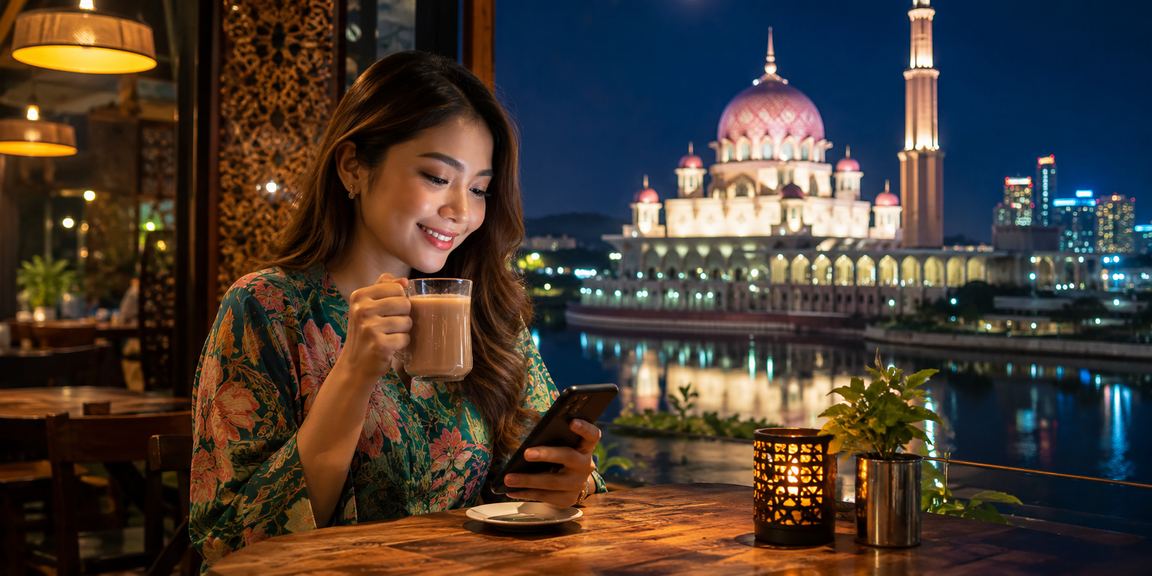 Pengguna dari Putrajaya mengakses bonus selamat datang usj1 melalui telefon pintar